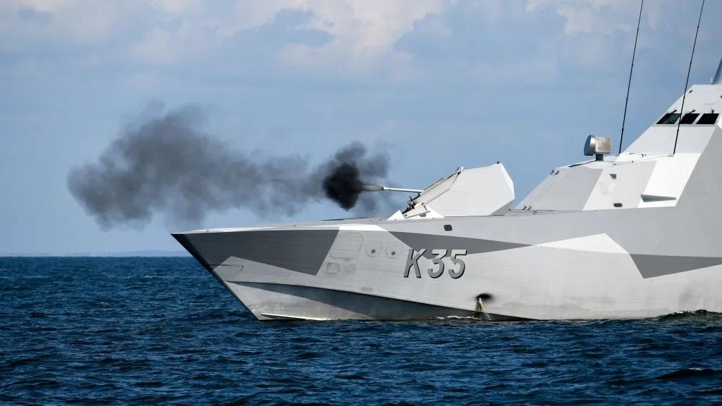 CEROS 200 Fire Control Radar on the Swedish Visby class corvette HSwMS Karlstad